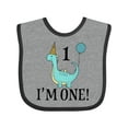 thumbnail image 1 of Inktastic First Birthday Dinosaur Party 1 Year Old Boys or Girls Baby Bib, 1 of 4