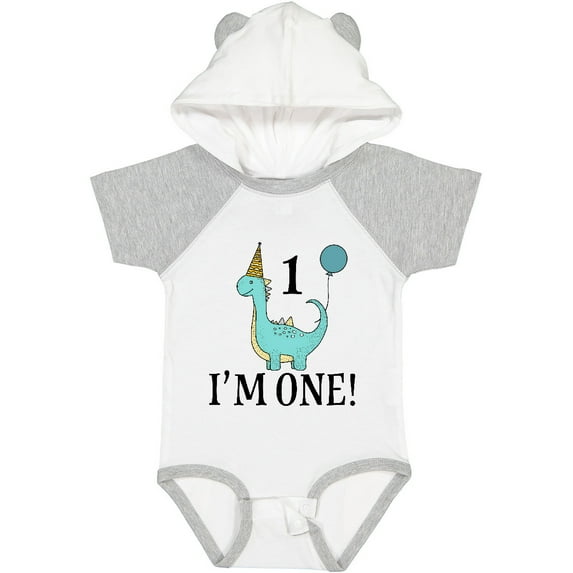 Inktastic First Birthday Dinosaur Party 1 Year Old Boys or Girls Baby Bodysuit