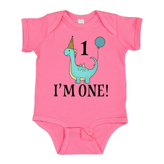 Inktastic First Birthday Dinosaur Party 1 Year Old Boys or Girls Baby Bodysuit