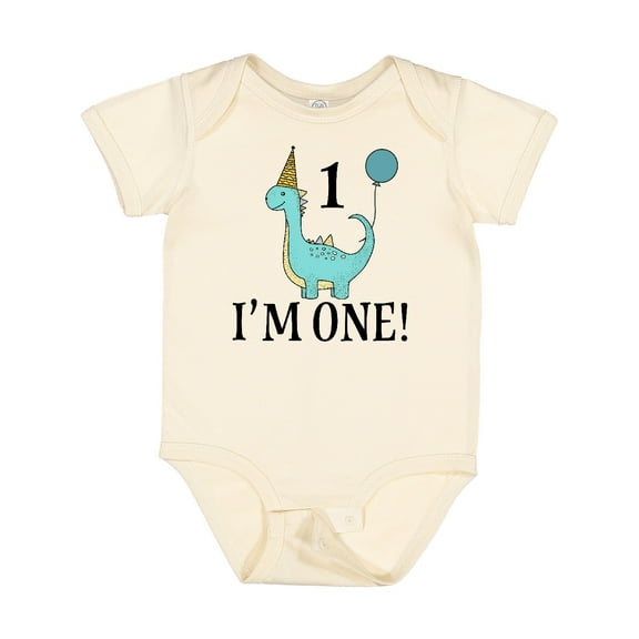 Inktastic First Birthday Dinosaur Party 1 Year Old Boys or Girls Baby Bodysuit