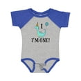 thumbnail image 1 of Inktastic First Birthday Dinosaur Party 1 Year Old Boys or Girls Baby Bodysuit, 1 of 5
