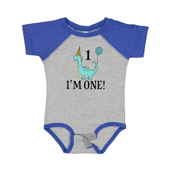 Inktastic First Birthday Dinosaur Party 1 Year Old Boys or Girls Baby Bodysuit