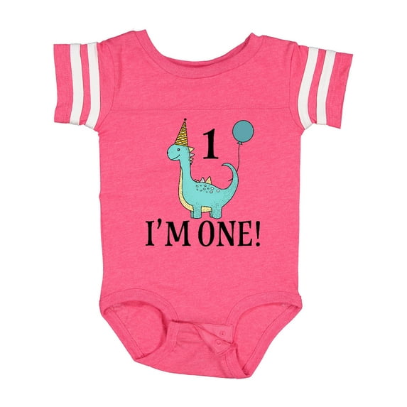 Inktastic First Birthday Dinosaur Party 1 Year Old Boys or Girls Baby Bodysuit