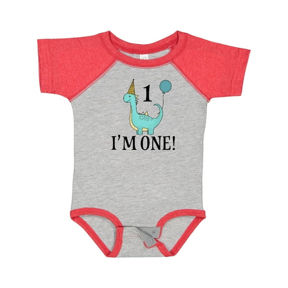 Inktastic First Birthday Dinosaur Party 1 Year Old Boys or Girls Baby Bodysuit