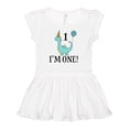 thumbnail image 1 of Inktastic First Birthday Dinosaur Party 1 Year Old Girls Baby Dress, 1 of 5
