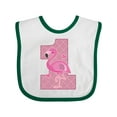 thumbnail image 1 of Inktastic First Birthday Flamingo 1 Year Old Girl Girls Baby Bib, 1 of 4