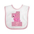 thumbnail image 1 of Inktastic First Birthday Flamingo 1 Year Old Girl Girls Baby Bib, 1 of 4