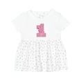 thumbnail image 1 of Inktastic First Birthday Flamingo 1 Year Old Girl Girls Baby Dress, 1 of 5