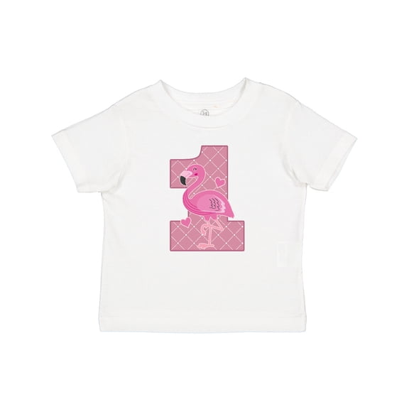 Inktastic First Birthday Flamingo 1 Year Old Girl Girls Baby T-Shirt