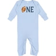 thumbnail image 1 of Inktastic First Birthday Football Theme Baby Romper Coveralls, 1 of 4