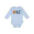 thumbnail image 1 of Inktastic First Birthday Football Theme Boys or Girls Long Sleeve Baby Bodysuit, 1 of 5