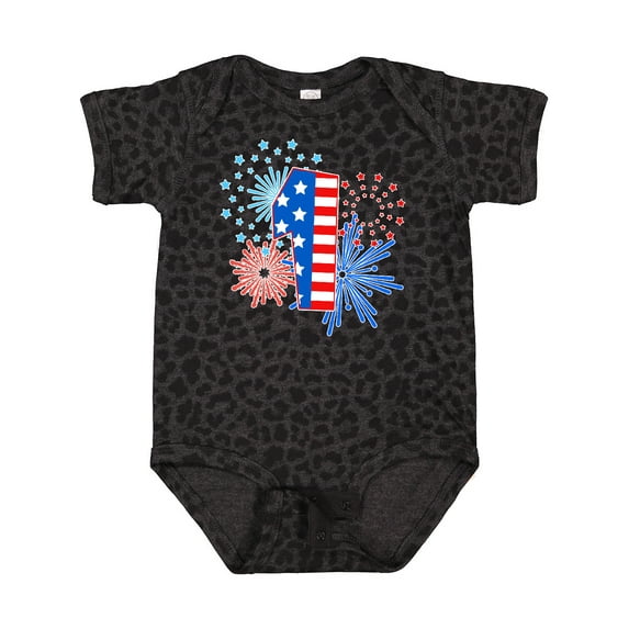 Inktastic First Birthday- Fourth of July Fireworks Boys or Girls Baby Bodysuit