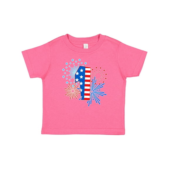 Inktastic First Birthday Fourth of July Fireworks Boys or Girls Baby T-Shirt