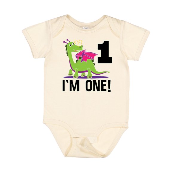 Inktastic First Birthday Girl Dragon Girls Baby Bodysuit