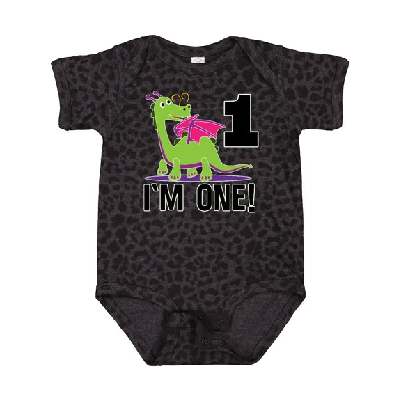 Inktastic First Birthday Girl Dragon Girls Baby Bodysuit