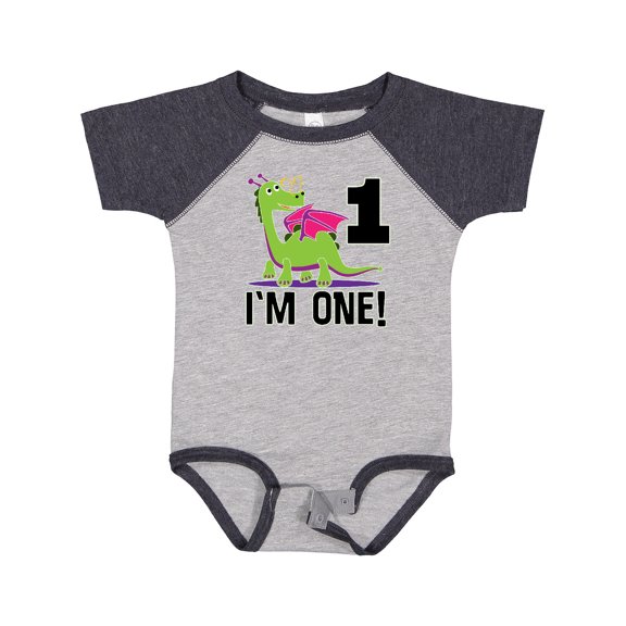 Inktastic First Birthday Girl Dragon Girls Baby Bodysuit