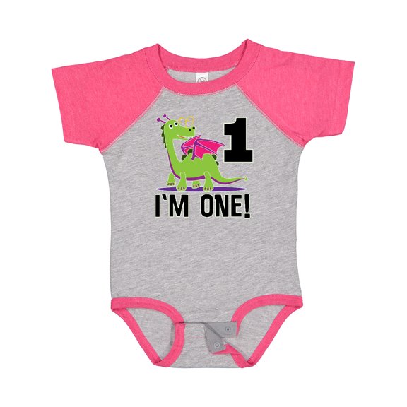 Inktastic First Birthday Girl Dragon Girls Baby Bodysuit