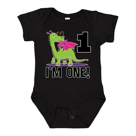 Inktastic First Birthday Girl Dragon Girls Baby Bodysuit