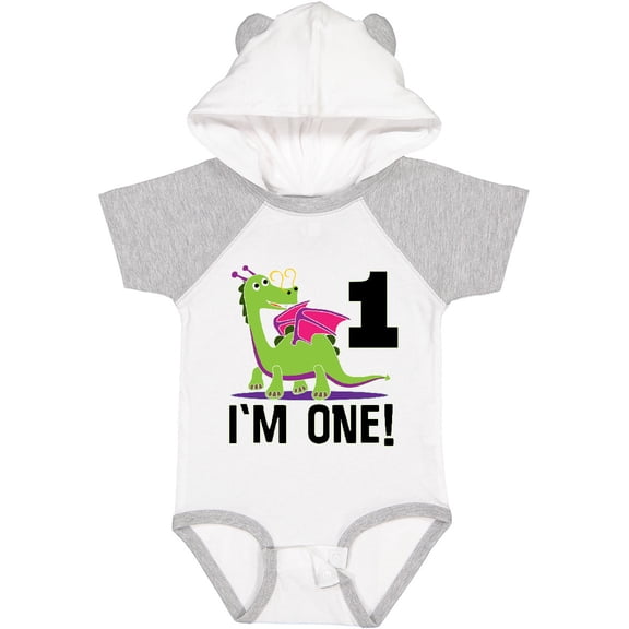 Inktastic First Birthday Girl Dragon Girls Baby Bodysuit