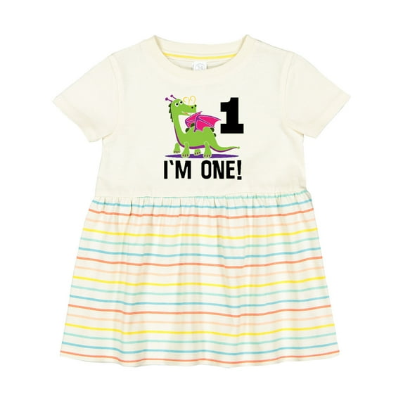 Inktastic First Birthday Girl Dragon Girls Baby Dress