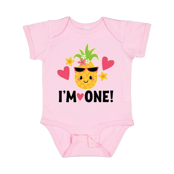 Inktastic First Birthday Hawaiian Pineapple Girls Baby Bodysuit