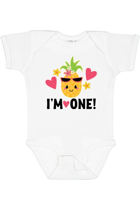 First Birthday Hawaiian Pineapple Girls Baby Bodysuit