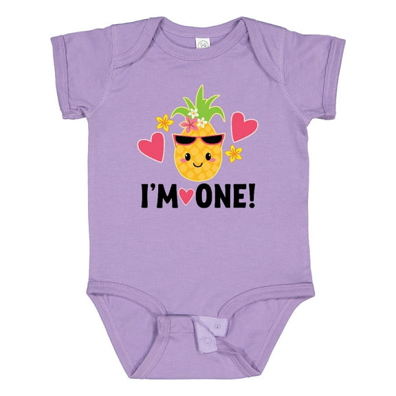 Inktastic First Birthday Hawaiian Pineapple Girls Baby Bodysuit