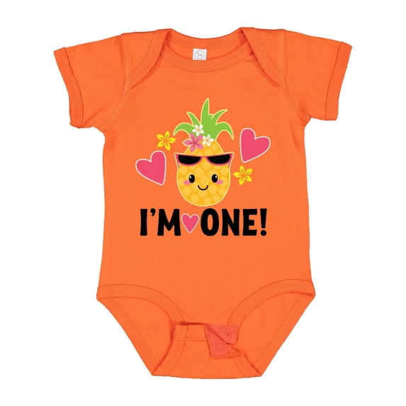 Inktastic First Birthday Hawaiian Pineapple Girls Baby Bodysuit