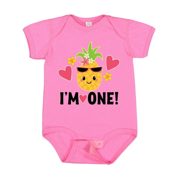 Inktastic First Birthday Hawaiian Pineapple Girls Baby Bodysuit