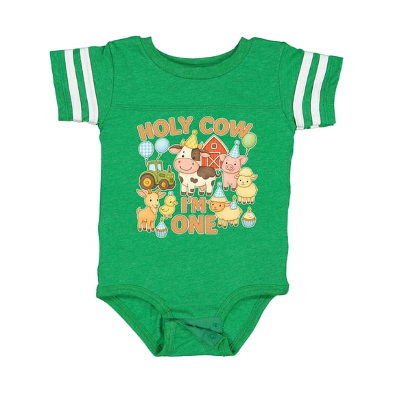 Inktastic First Birthday Holy Cow Boys or Girls Baby Bodysuit