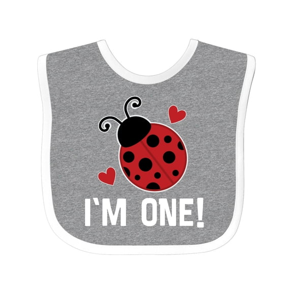 Inktastic First Birthday Ladybug 1 Year Old Girls Baby Bib