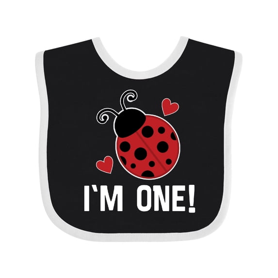 Inktastic First Birthday Ladybug 1 Year Old Girls Baby Bib