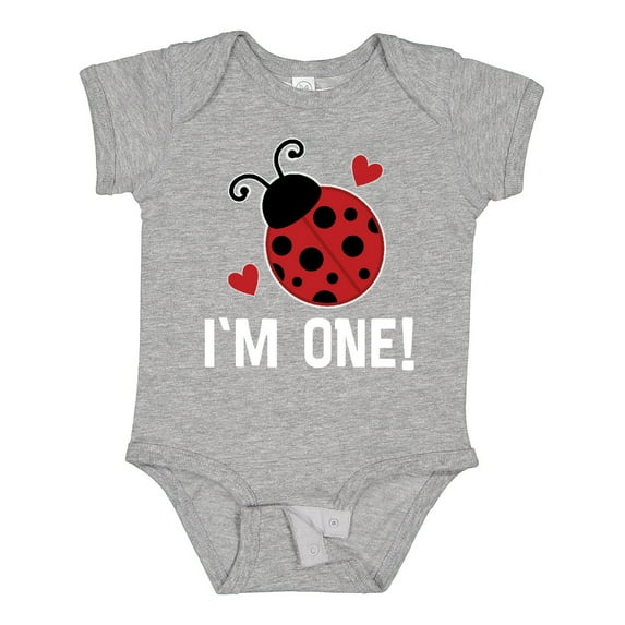 Inktastic First Birthday Ladybug 1 Year Old Girls Baby Bodysuit