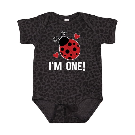 Inktastic First Birthday Ladybug 1 Year Old Girls Baby Bodysuit