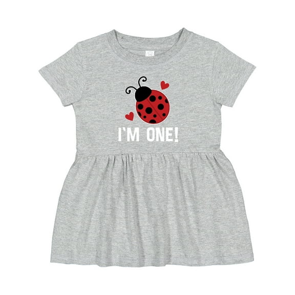 Inktastic First Birthday Ladybug 1 Year Old Girls Baby Dress