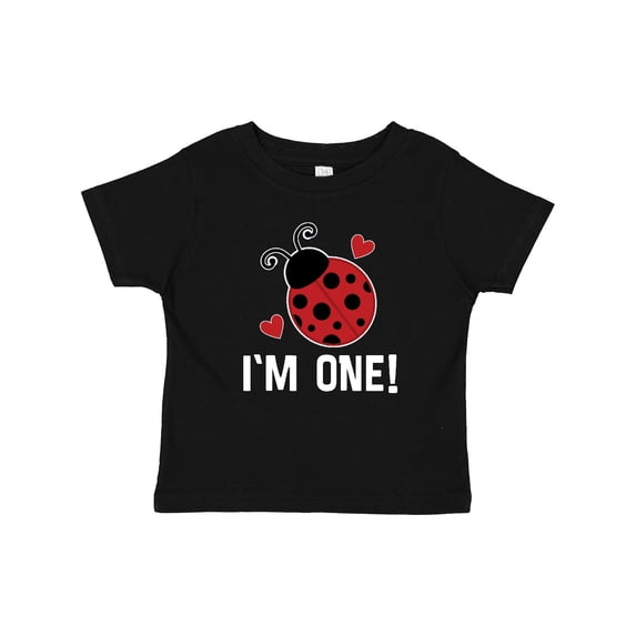 Inktastic First Birthday Ladybug 1 Year Old Girls Baby T-Shirt