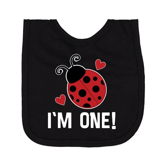 Inktastic First Birthday Ladybug 1 Year Old Newborn Bib