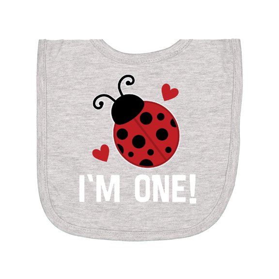 Inktastic First Birthday Ladybug 1 Year Old Newborn Bib