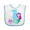 thumbnail image 1 of Inktastic First Birthday Mermaid Girls Baby Bib, 1 of 4