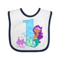 thumbnail image 1 of Inktastic First Birthday Mermaid Girls Baby Bib, 1 of 4