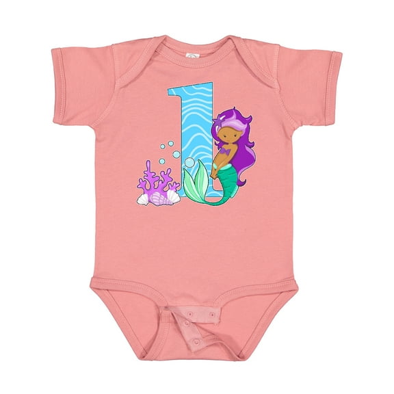 Inktastic First Birthday Mermaid Girls Baby Bodysuit