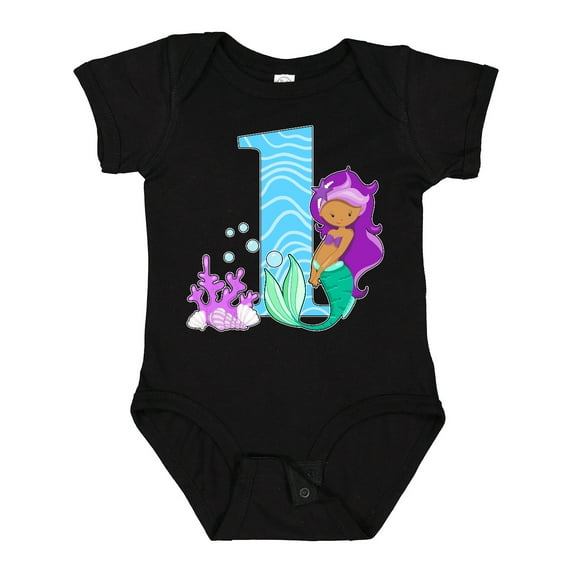 Inktastic First Birthday Mermaid Girls Baby Bodysuit