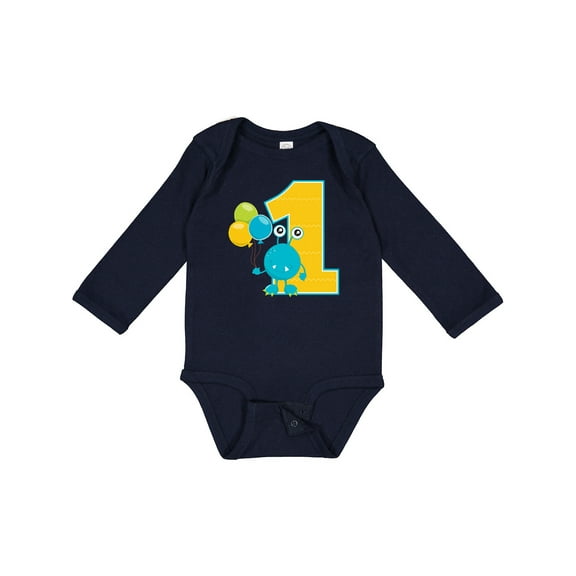 Inktastic First Birthday Monster Boys or Girls Long Sleeve Baby Bodysuit