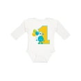 thumbnail image 1 of Inktastic First Birthday Monster Boys or Girls Long Sleeve Baby Bodysuit, 1 of 5