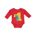 thumbnail image 1 of Inktastic First Birthday Monster Boys or Girls Long Sleeve Baby Bodysuit, 1 of 5