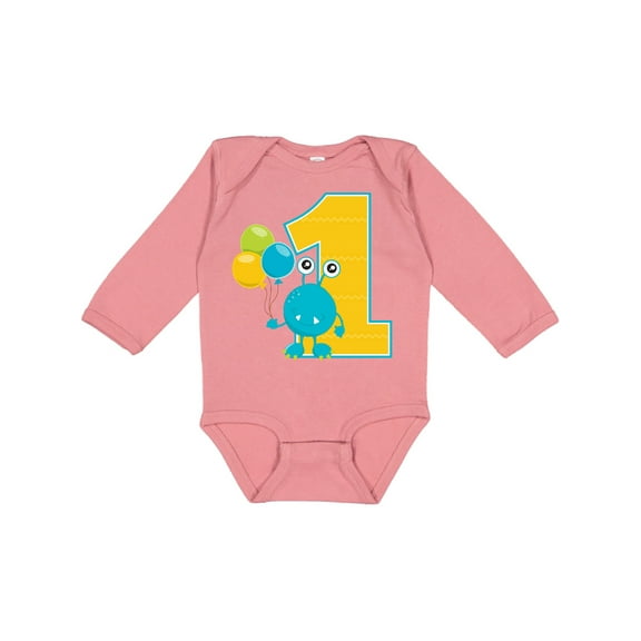 Inktastic First Birthday Monster Boys or Girls Long Sleeve Baby Bodysuit