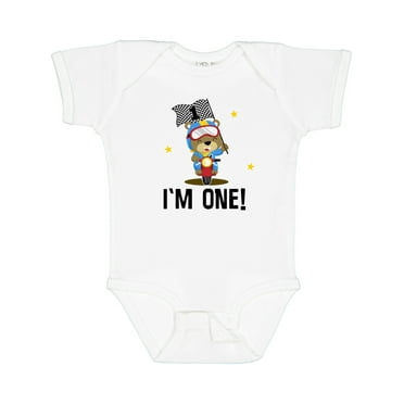 Inktastic First Birthday Motorcycle Bear Boys Boys Baby Bodysuit