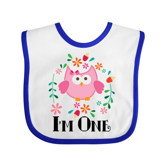 Inktastic First Birthday Owl 1 Year Old Girl Girls Baby Bib