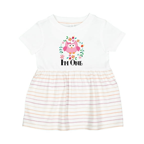Inktastic First Birthday Owl 1 Year Old Girl Girls Baby Dress