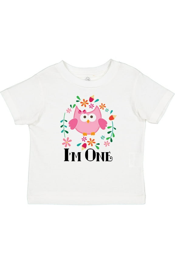 First Birthday Owl 1 Year Old Girl Girls Baby T-Shirt